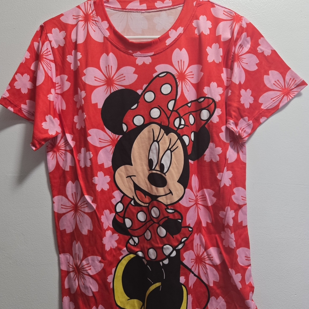 Minnie Mouse Red Floral Graphic Tee